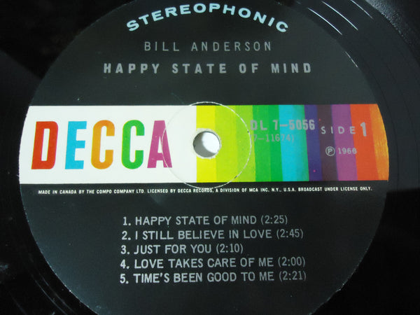 Bill Anderson ‎– Happy State Of Mind