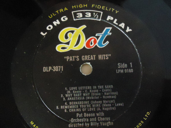 Pat Boone ‎– Pat's Great Hits [Ultra High Fidelity]