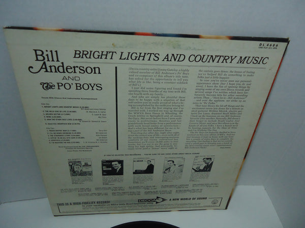 Bill Anderson & The Po' Boys ‎– Bright Lights And Country Music [Mono]