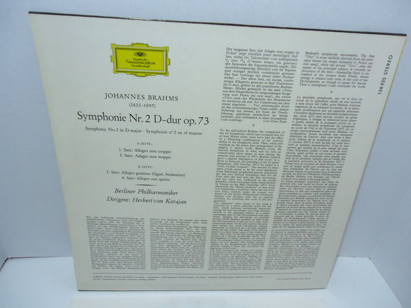 Brahms, Orquesta Filarmónica De Berlín, Herbert Von Karajan ‎– Sinfonía Nº 2 En Re Mayor, Op. 73 [Import]