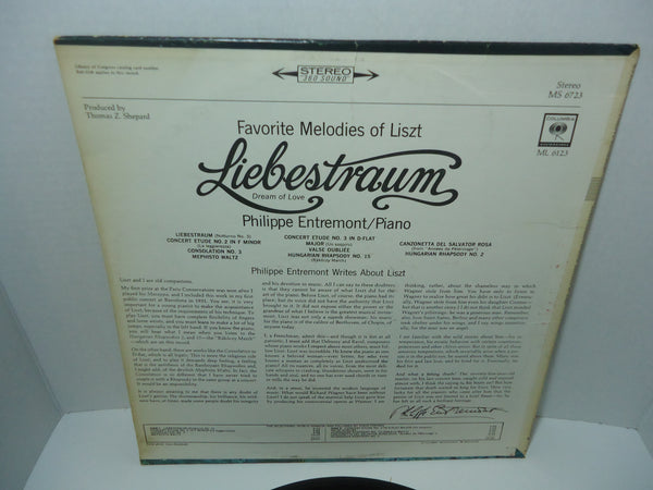Liszt, Philippe Entremont ‎– Favorite Melodies Of Liszt Liebestraum (Dream Of Love)