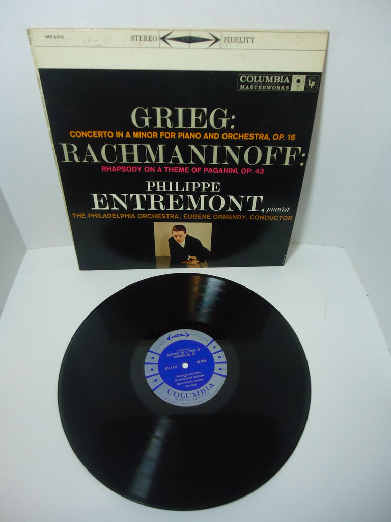 Grieg, Rachmaninoff - Philippe Entremont, The Philadelphia Orchestra, Eugene Ormandy ‎– Grieg: A Minor Concerto / Rachmaninoff: Rhapsody LP