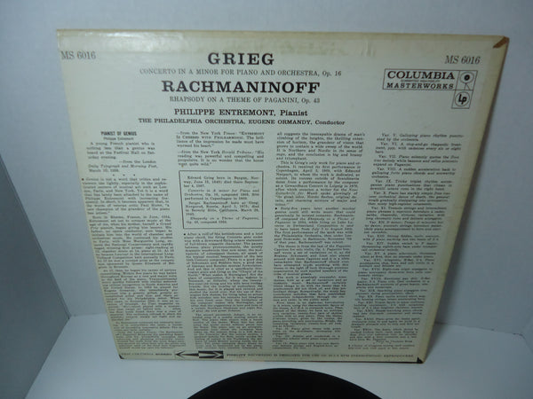 Grieg, Rachmaninoff - Philippe Entremont, The Philadelphia Orchestra, Eugene Ormandy ‎– Grieg: A Minor Concerto / Rachmaninoff: Rhapsody
