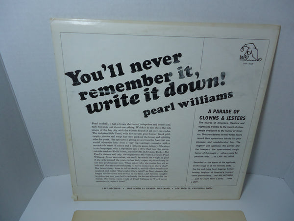 Pearl Williams ‎– You'll Never Remember It, Write It Down