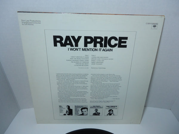 Ray Price ‎– I Won't Mention It Again
