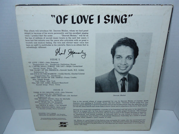 Deoram Bholan - Of Love I Sing